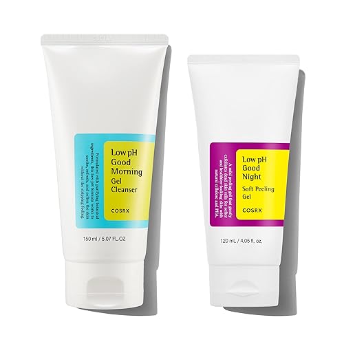 Miniatura 1 de COSRX Rutina de cuidado de la piel matutina: limpiador en gel Good Morning de pH bajo + gel suave de peeling suave de pH bajo, limpia y exfolia la