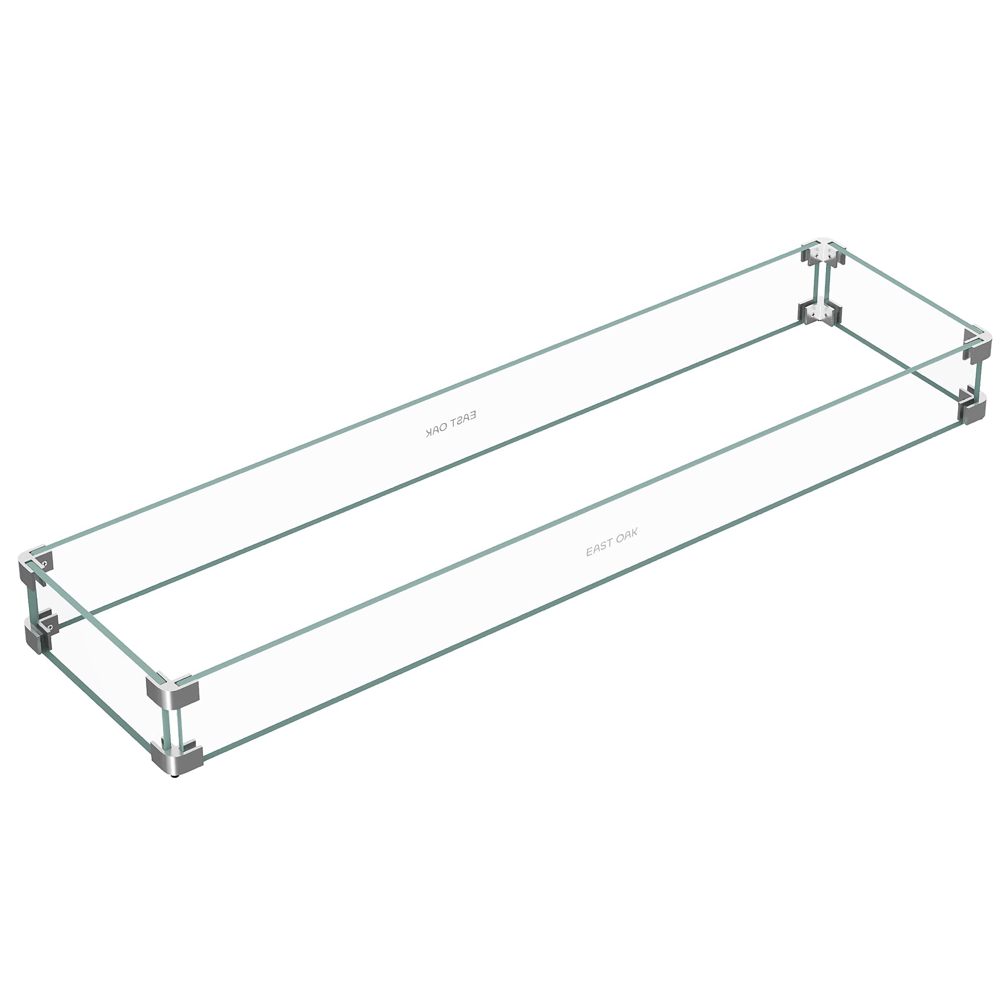 EAST OAK Glass Wind Guard for 57in Propane Fire Pit Table, 41.8 x 11.1