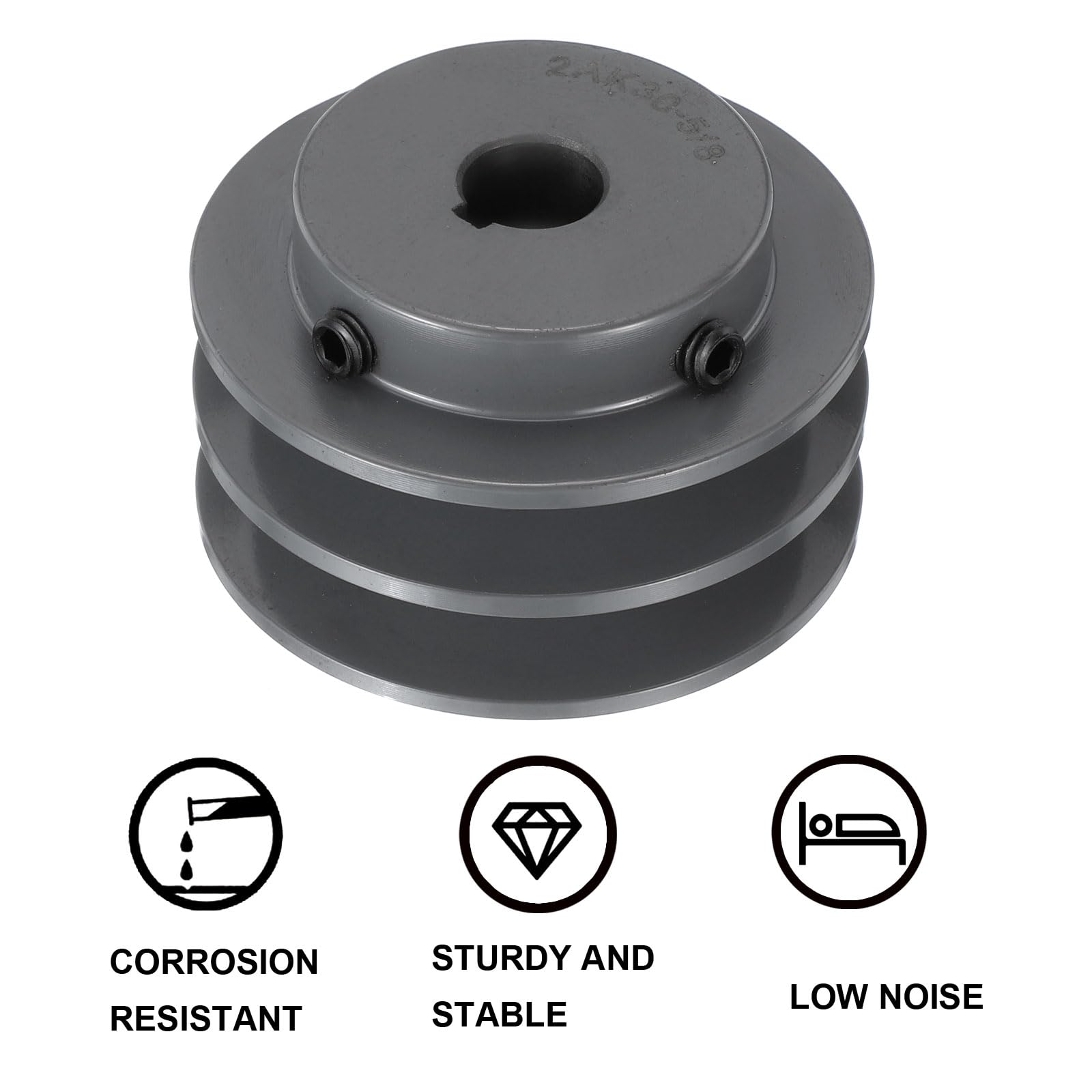 QUARKZMAN 2AK30-5/8 Puleggia A V 5/8" Foro 3.05" Diametro Esterno Doppia Scanalatura Puleggia Con Anima Forata Su Misura Ghisa Sezione Cinghia Per 4L O A Cinghia
