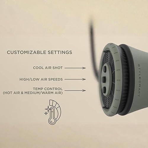 Miniatura 6 de Stylecraft Sage Collection - Secador de pelo difusor para cabello rizado, generador de iones para rizos sin encrespamiento