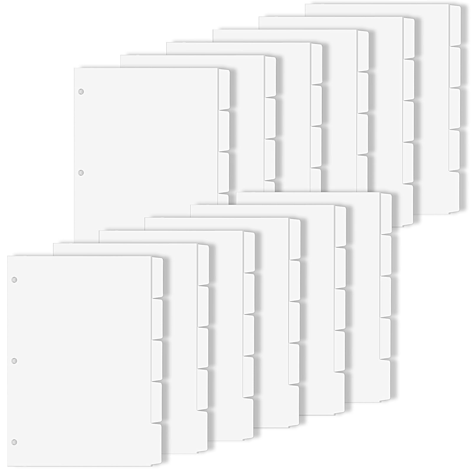 Binder Dividers For 3 Ring Binder, 1/5 Cut Tabs, Martinique