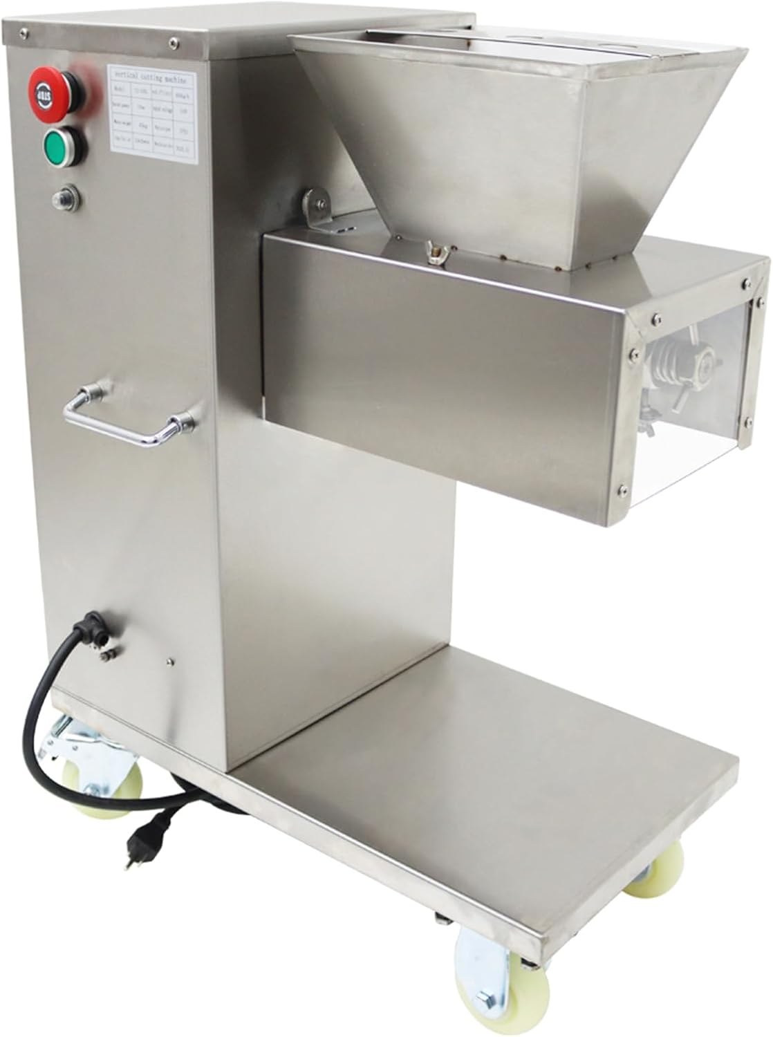 INTSUPERMAI Commercial Meat Cutting Machine Meat Slicer 3.5mm Blade Meat Cutter Slicer Grinder Electric Steak Pork Meat Cutter Slicer Electric Shredded Slicer 110V 400KG/H