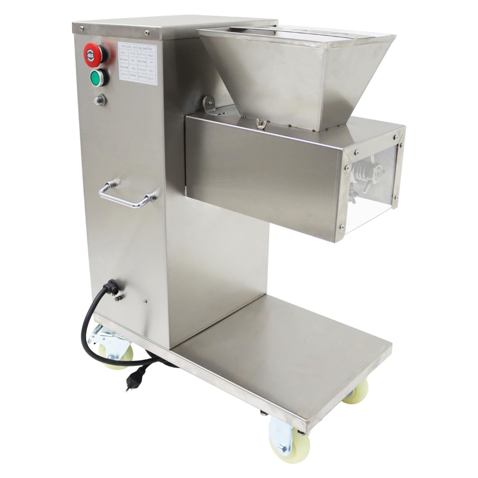 INTSUPERMAI Commercial Meat Cutting Machine Meat Slicer 3.5mm Blade Meat Cutter Slicer Grinder Electric Steak Pork Meat Cutter Slicer Electric Shredded Slicer 110V 400KG/H