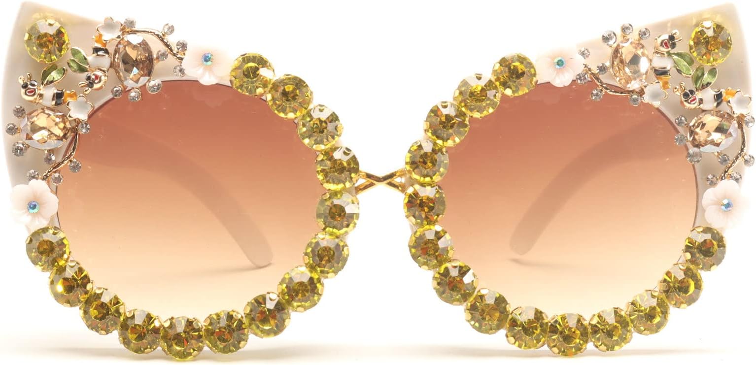 Oversized Diamond Sunglasses Women Rhinestone Cat Eye Sunglasses Vintage Female Sparkling Party sunglasses Eyewear