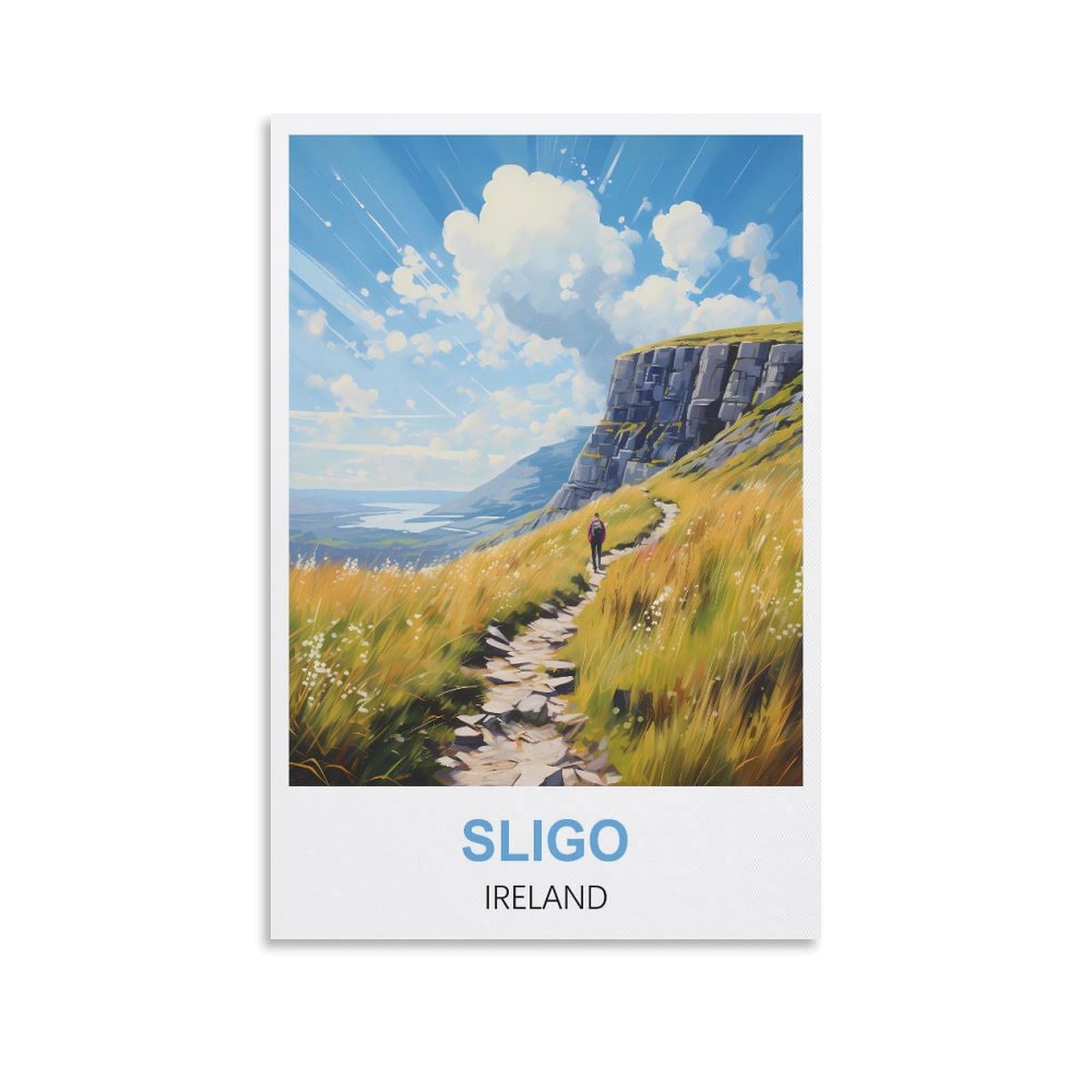 Wgmdoee Unframe-Style Sligo Ireland Vintage Travel Posters 12X18inch(30X45cm) Canvas Poster Living Room Wall Art Home Decor