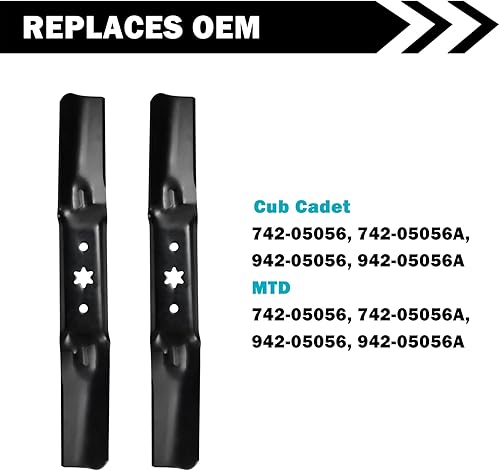 Miniatura 4 de 942-05056A Cuchillas para cortacésped aptas para cortacésped Cub Cadet Zero Turn 54 pulgadas, 742-05056 Cuchilla de elevación mediana compatible con