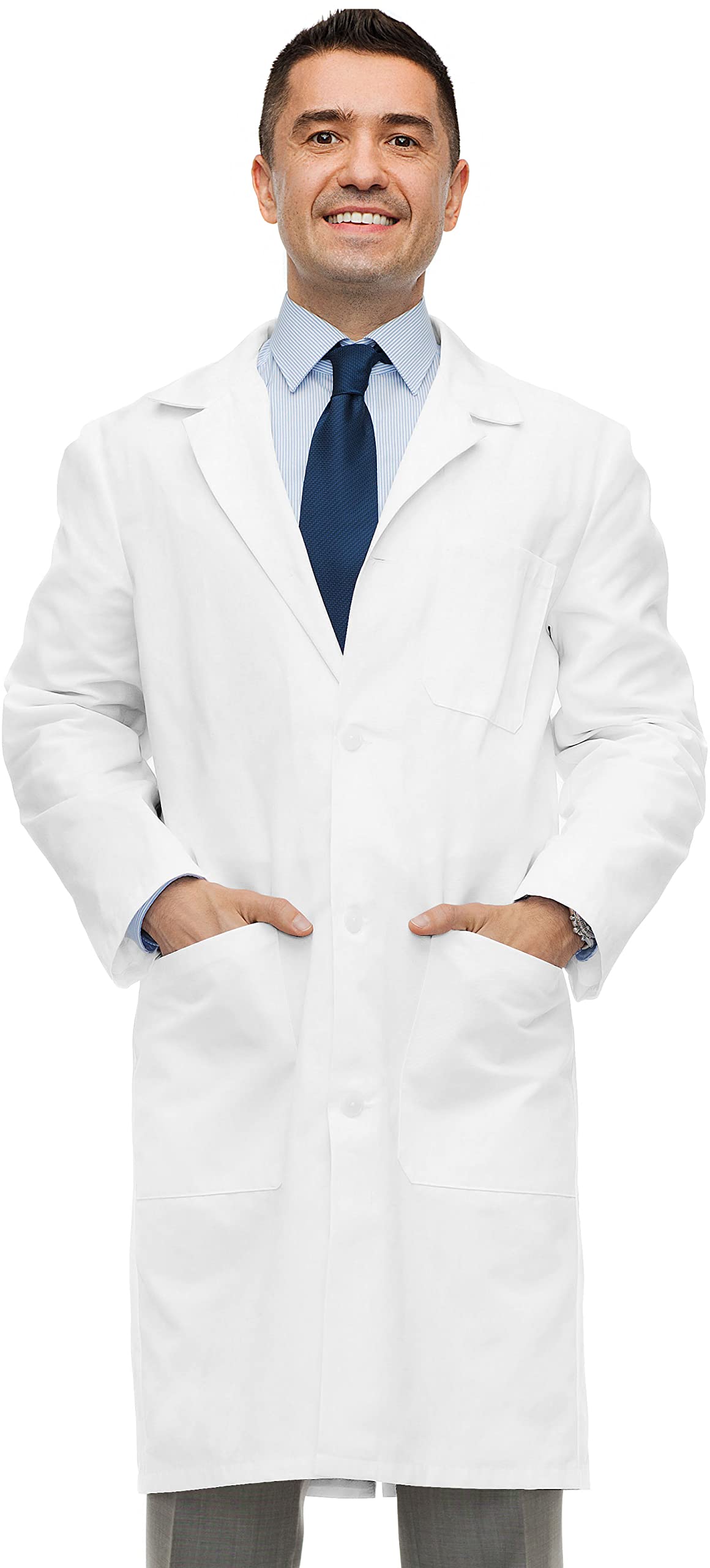 NY Threads Professional Lab Coat for Men, Full Sleeve Poly Cotton Long Medical Coat