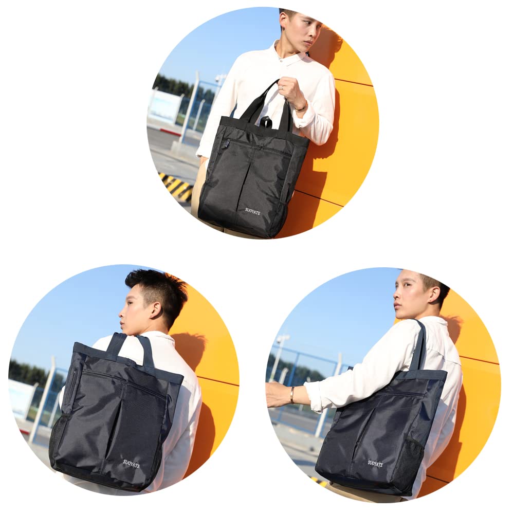 zhongningyifeng Sac à main pour homme Ordinateur portable A4 Imperméable et léger Sac à main supérieur pour affaires Voyage Travail Gym École