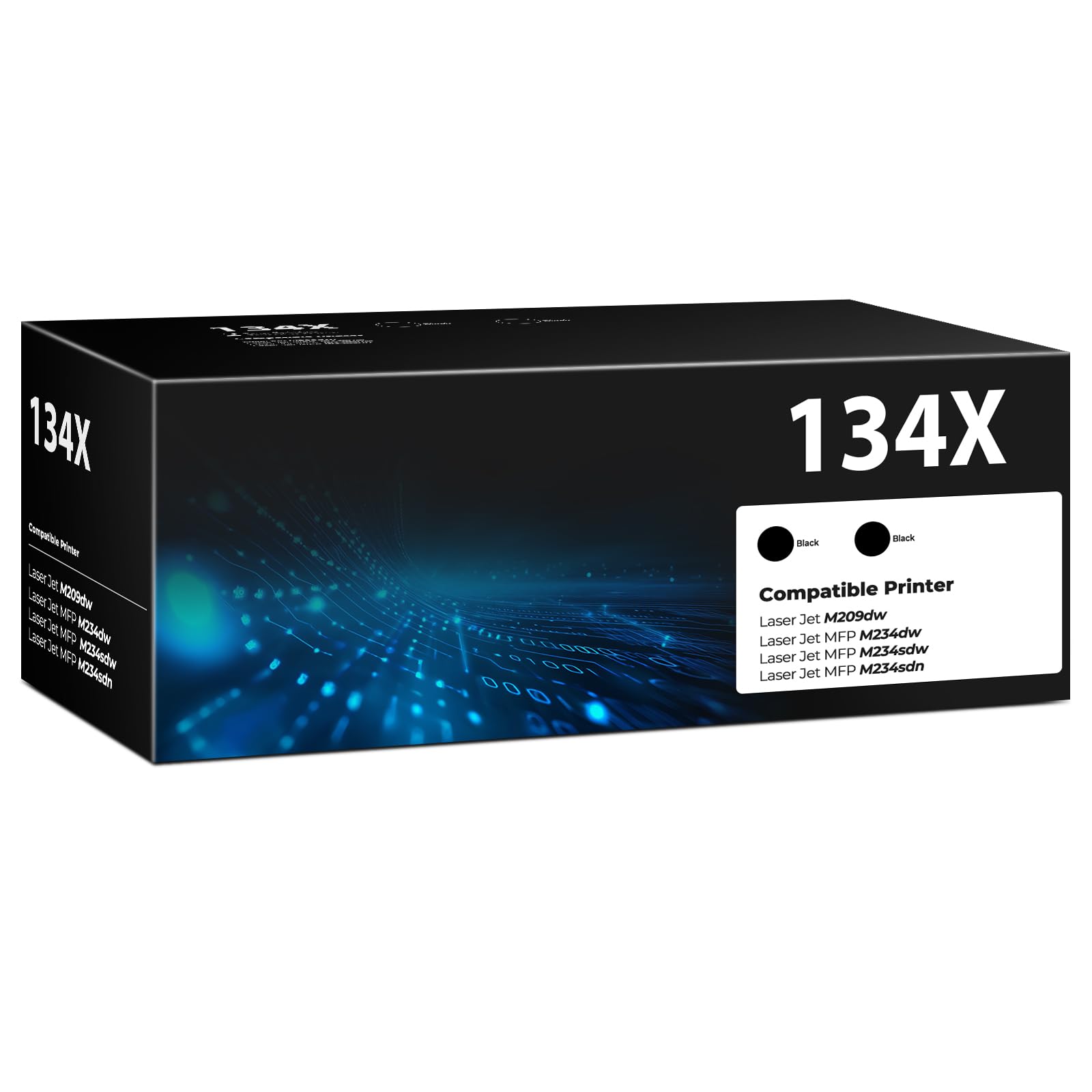 134X Black Toner Cartridge Laser Jet M209dw MFP 234dw 2 Pack with Chip Compatible for HP 134A 134X Toner Cartridges for HP134X HP134A W1340X for Laser Jet M209dw MFP M234sdw M234sdw M234sdn Toner Ink