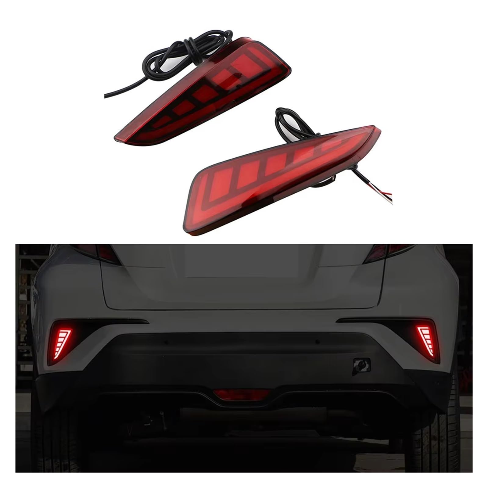 Feu De Pare-chocs Arrière Stop Pour Toyota Pour CHR 2018 2019 2020 2021 2022 2 Fonctions Voiture Pare-chocs Arrière LED Antibrouillard Lampes Feu Stop