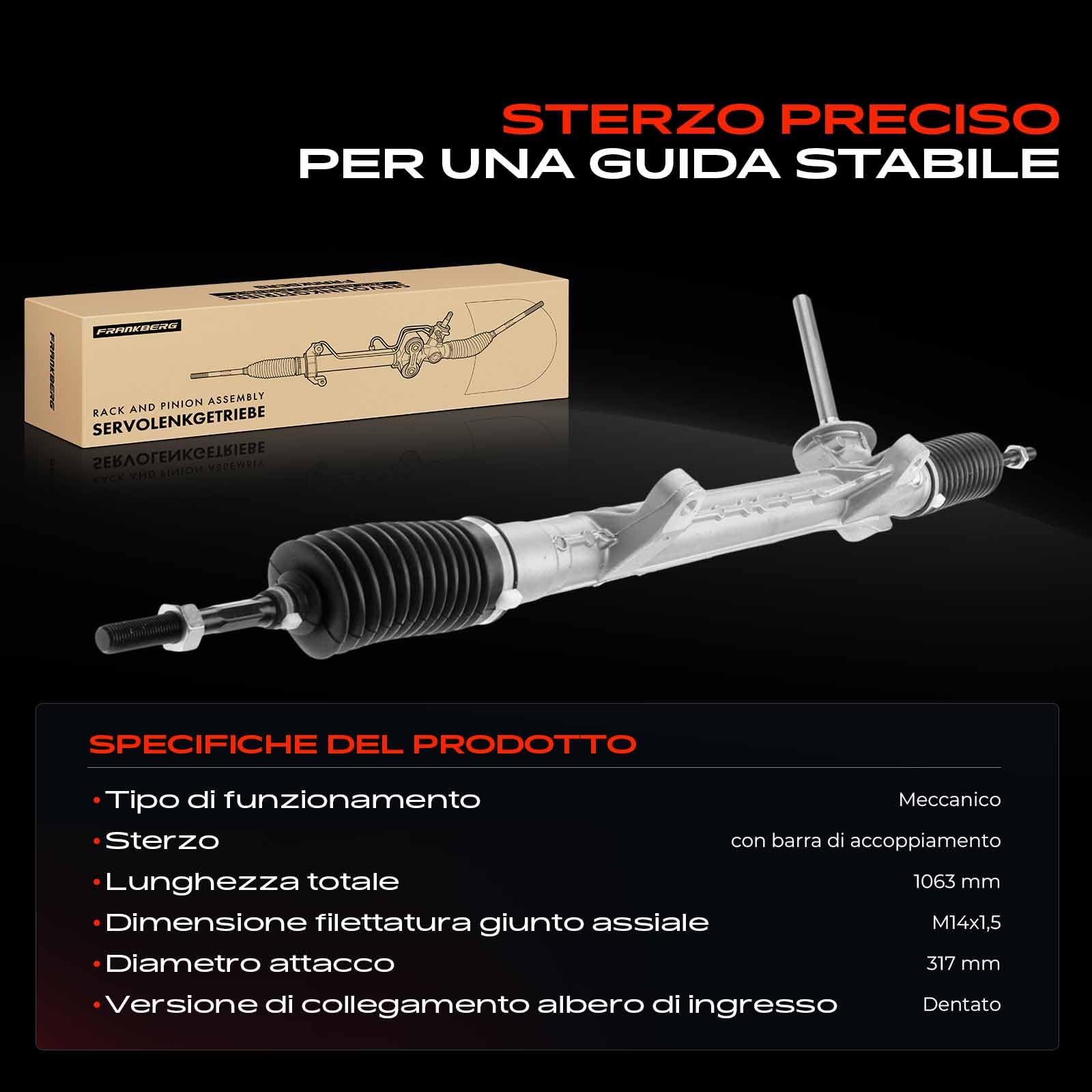 Frankberg Tiranti Ingranaggio dello sterzo Compatibile con Megan.e II BM0/1 CM0/1 M.e.g.a.n.e II Station Wagon KM0/1 Scénic II JM0/1 M.e.g.a.n.e II Coupé-Cabriolet EM0/1 8200088495