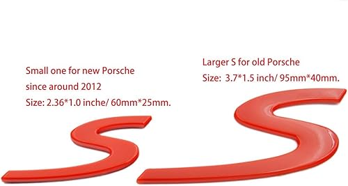 Miniatura 6 de Zorratin emblema de metal con letra "S" cromada, para cajuela trasera, para Porsche 911 Carrera 991 Panamera Boxster Macan Cayenne Turbo 2012+,