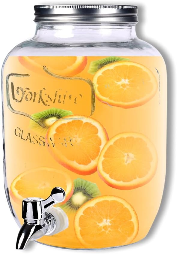 Schramm® beverage dispenser approx. 3.5 litres with screw cap Tap bottle Weckglasoptik juice dispenser