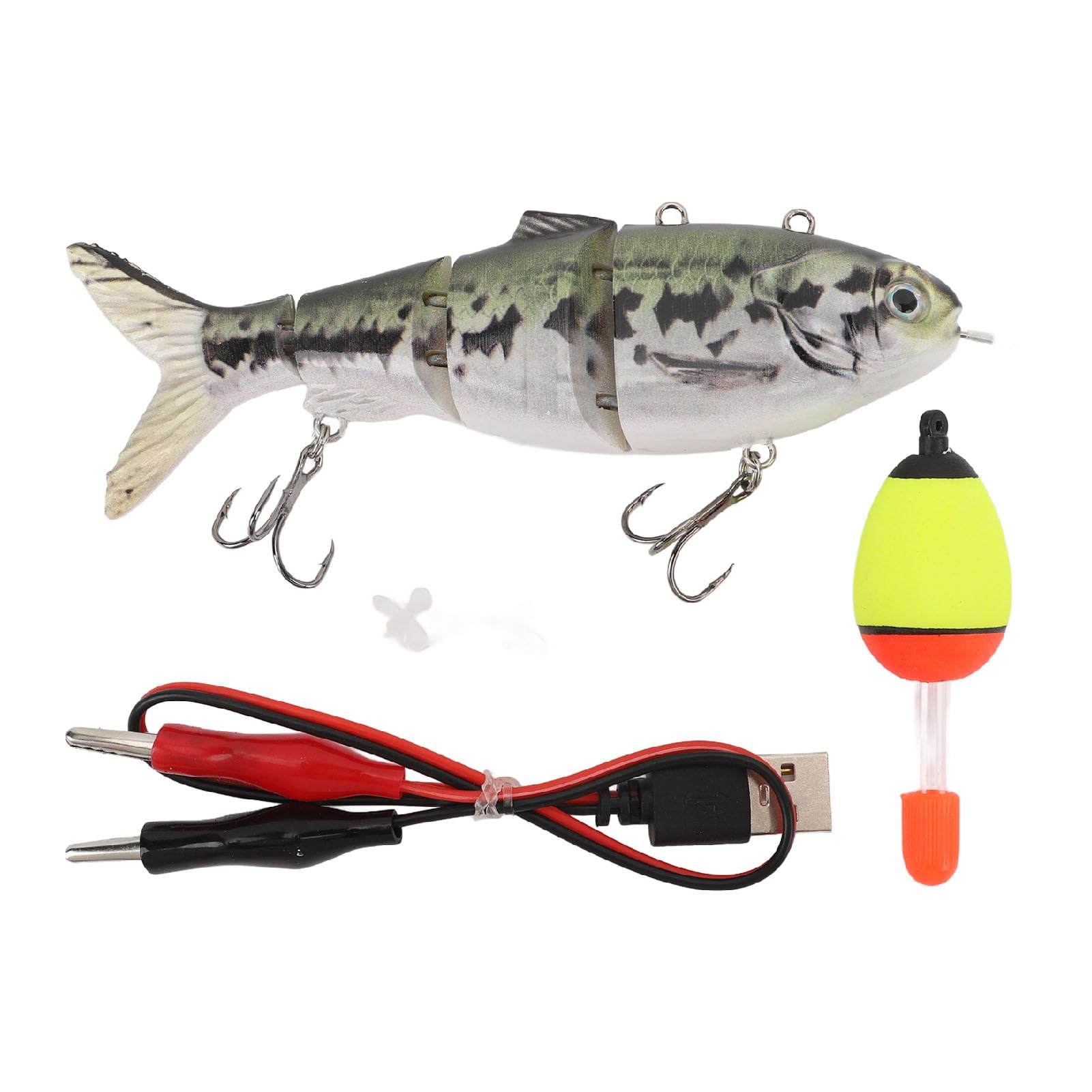 Esca da Pesca Elettrica, Swimbait Elettrico Multisnodato USB Ricaricabile Usa Un'esca Elettrica a LED Realistica Adatta per Ambienti D'acqua Dolce