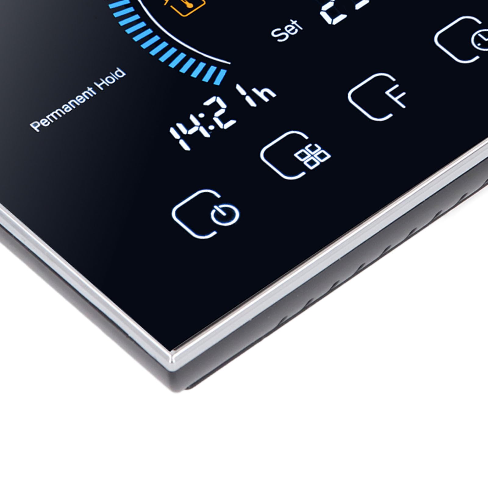 Programowalny inteligentny regulator temperatury 95–240 V do systemów HVAC — termostat centralnego klimatyzatora z ekranem dotykowym LED i łącznością Wi-Fi, czarne wykończenie, (Czarny)