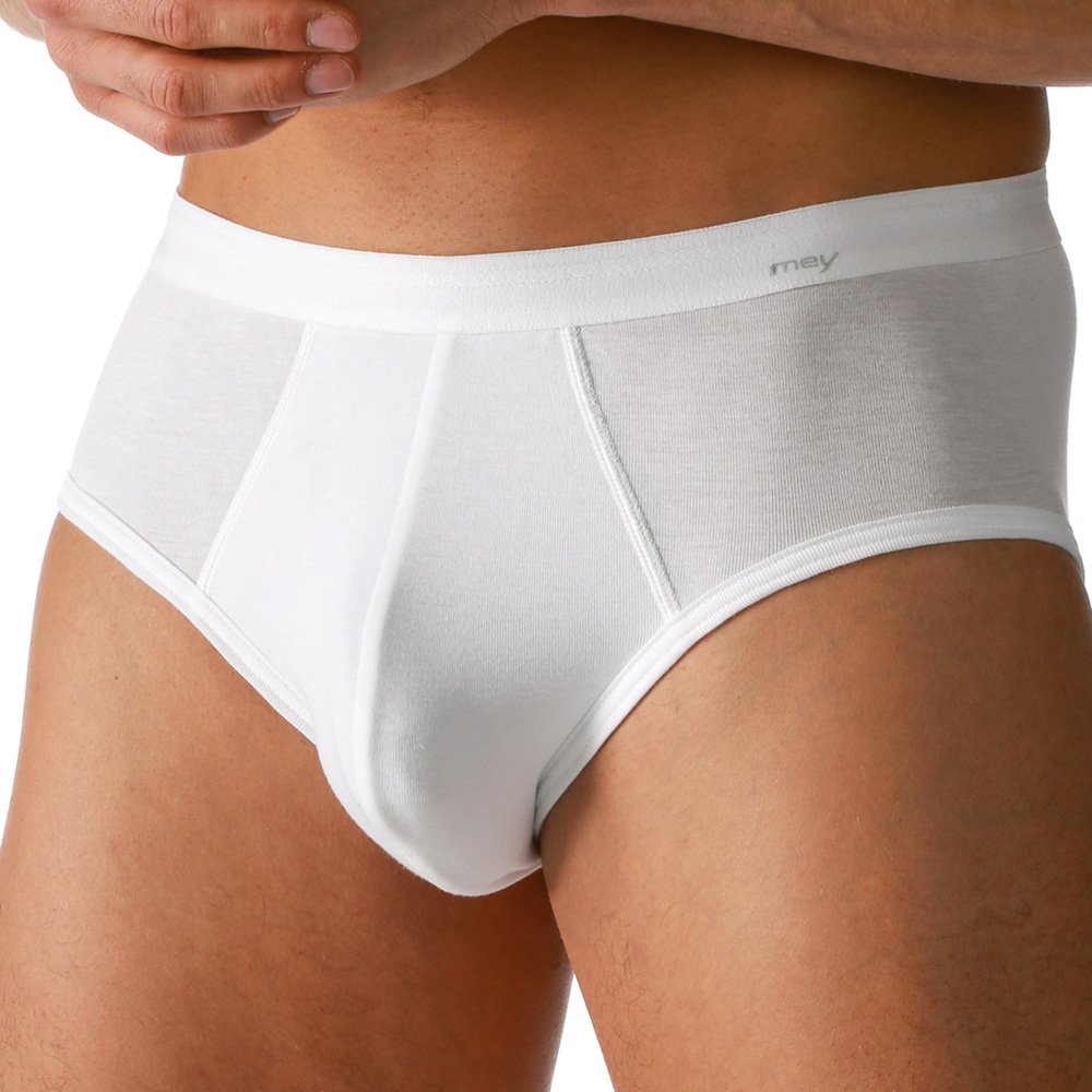 Mey 2er Pack Herren Slip - Noblesse 2812 - Weiß - Gr. 6 - Unterhose aus Reiner Baumwolle - Slip ohne Eingriff - Ohne Seitennähte - Maschinenwäsche bis 95 Grad