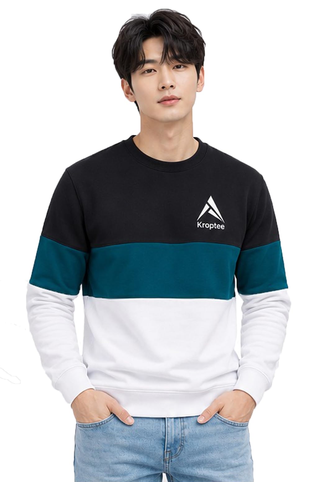 Color Block Men's T-Shirt Full Sleeve Round Neck (Pack of 1)-picture-27