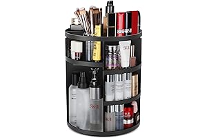 360 Degree Rotating Makeup Organizer: Black