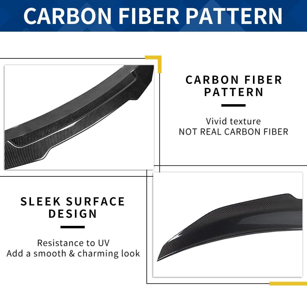 Carbon Fiber Pattern G20 Spoiler PSM-Style Compatible with (2019-2026) 3 Series G20 Sedan & G80 M3