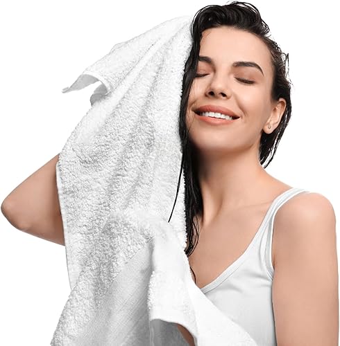 Miniatura 3 de Magshion Juego de 6 toallas de mano de algodón suave para baño, color turquesa