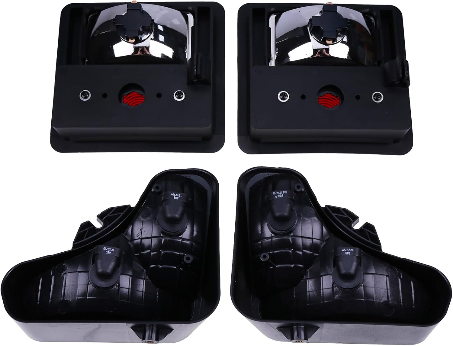 FridayParts Headlight Tail Light Kit W/Bulbs Lens lamp Skid Steer for Bobcat Loader T450 T550 T590