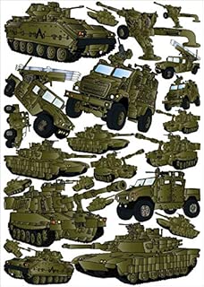 24 Green Military Tank Wall Stickers and Armored Trucks Wall Decals - coolthings.us