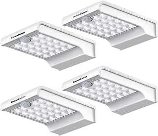 InnoGear Gutter Lights, 24 LEDs Outdoor Solar Lighting Wall Mount Motion Sensor for Security, IP65 Waterproof for Yard Porch Patio, Pack of 4