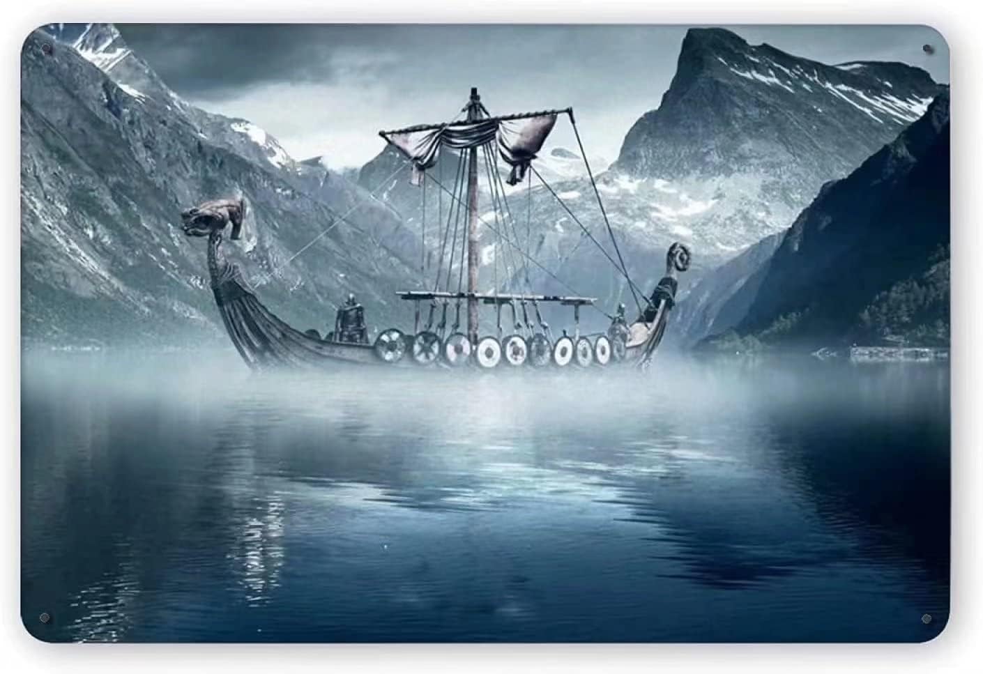 Jigsaw Puzzles 1000 Piece for Adults - Viking Warship Wooden Puzzle Fun Stress Relief for Home Decor Living Room Decor, Relaxing Holiday Puzzles