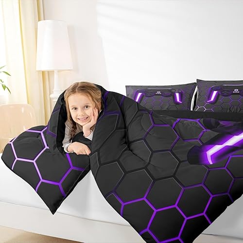 Miniatura 7 de Erosebridal Juego de edredón de videojuegos para niños y jugadores, ropa de cama de control de juegos, decoración del hogar para niños y hombres,