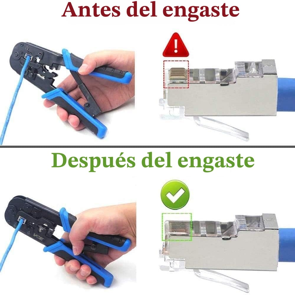 VCELINK Crimpadora RJ45 RJ12 RJ11 Ethernet 8P8C Cortar Pelar