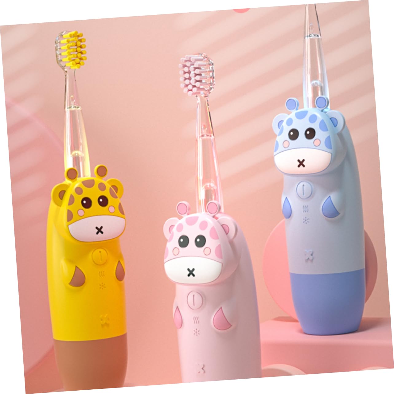 Cepillo de Dientes Eléctrico Infantil Diseño Antideslizante y Adecuado para Paquete Cabezales Azules sin Batería para Viaje y Cuidado Dental Infantil