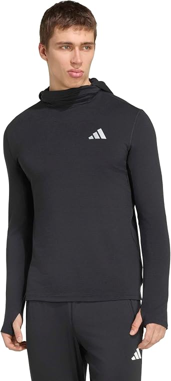 adidas  Running Sweatshirt Hoodie adi365 Running Essentials Winter Long Sleeve Hooded Track Top HO393 Mens