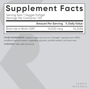 Sports Research Body Wellness Pack - Vitamin D3 5000iu K2 100mcg, Vegan Biotin 10,000mcg with Coconut Oil and High Potency Vitamin C Supplement 1000mg