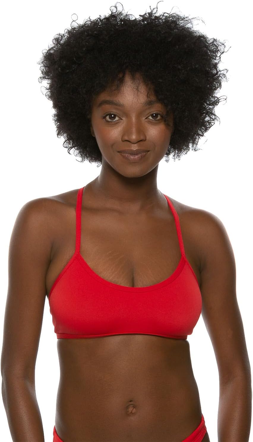 JOLYN Grayson Tie-Back Athletic Bikini Top for Competitive Swimming, Lifeguarding, Full Coverage Women's Swimsuit Top