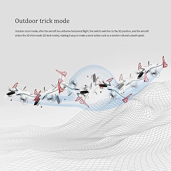 RC flygplan, 2.4G fjärrkontroll kontrollerad 6-kanals flygplan, vertikal start RC Stunt flygplan, EPP dubbla batteri, RC glider,