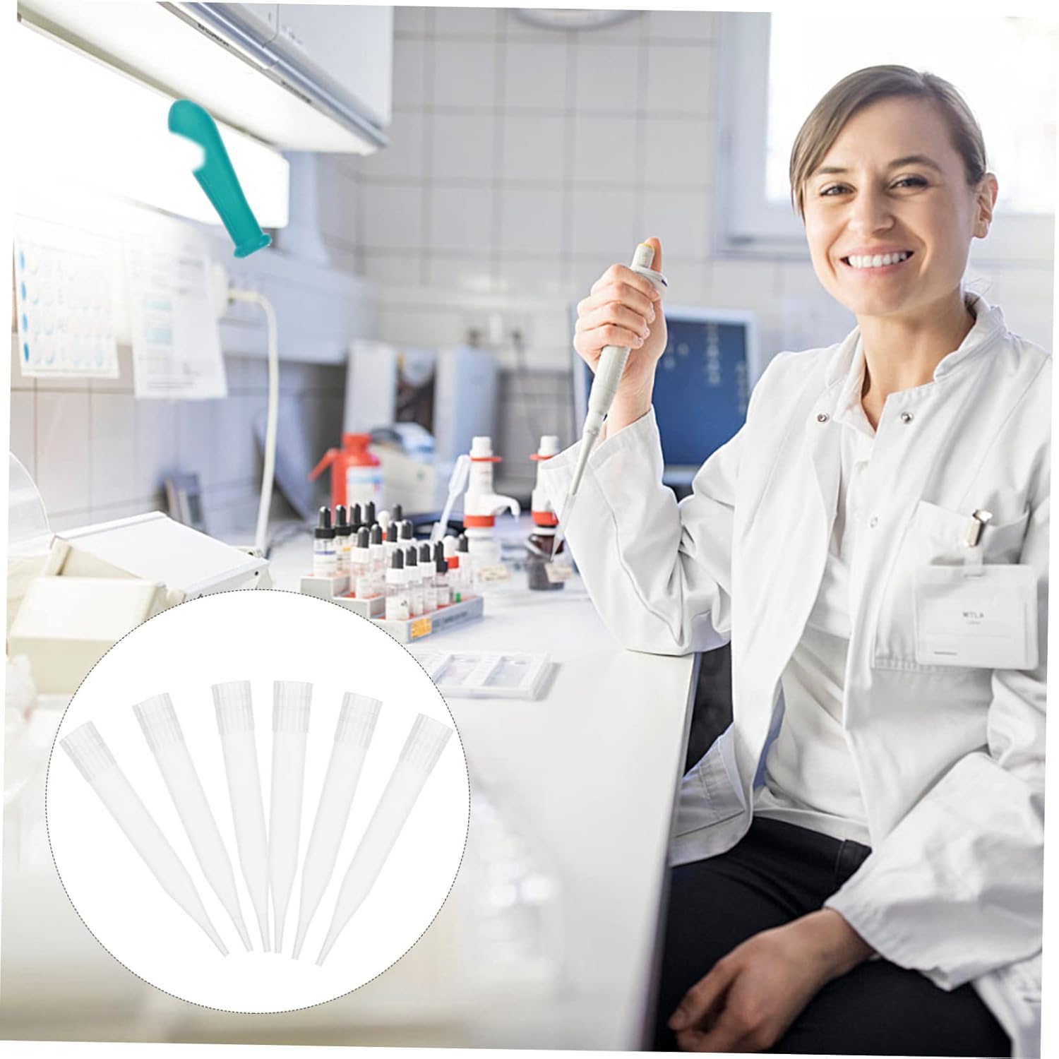 CHILDWEET 300pcs Pipette Tips for Precise Liquid Transfer Compatible with Standard Pipettors No Air Leakage Minimal Sample Loss for Laboratory Scientific Use