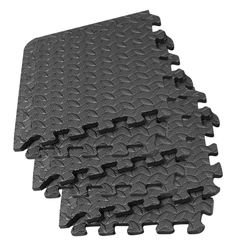 ibasenice Tapetes de Piso Interbloqueables con Textura de Hoja 6 Piezas Alfombrillas de Espuma EVA con 12 Tiras de Borde 30x30 cm Almohadillas Acolchonadas para Gimnasio Yoga Baile Hogar miniatura 4