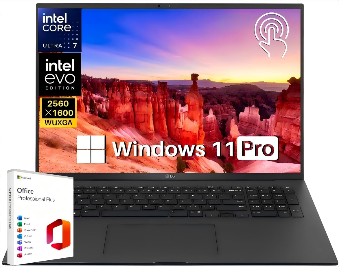 LGGram 17 Business Laptop, 17" WQXGA Touchscreen, Intel Evo Edition Ultra 7-155H, 32 GB RAM, 2 TB SSD, Intel ARC GPU, Backlit KB, Thunderbolt 4, WiFi 6E, Lightweight, Win 11 Pro, Lifetime Office Pro