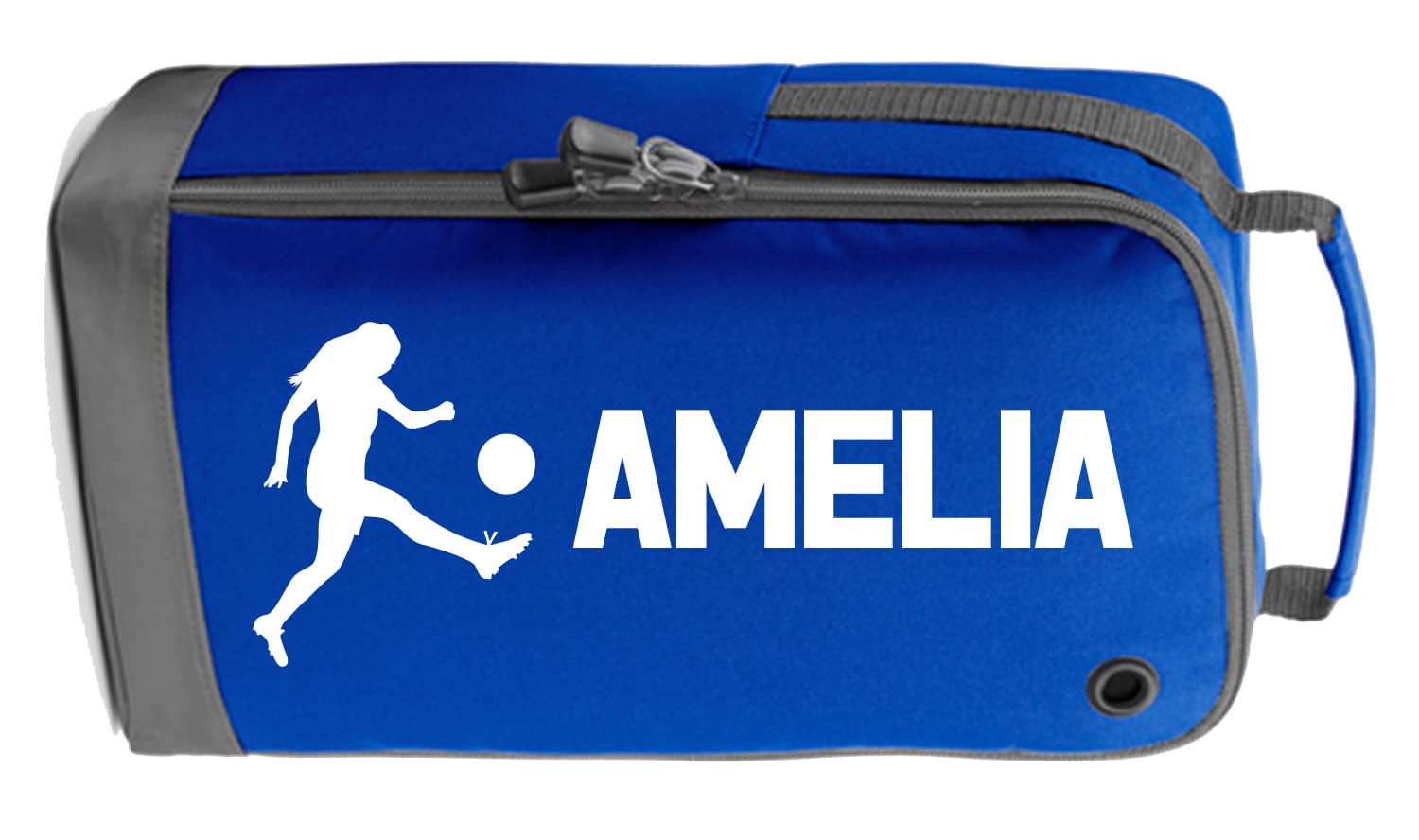 Girls Personalised Name Boot Bag Football Boots Children's Sports Bags Rugby PE Gym Kit Back to School for Kids (Bright-Royal)