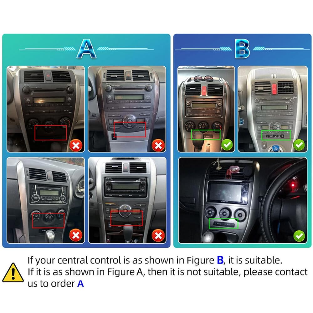 4+64G Android 14 Doppel Din Autoradio für Toyota Auris 2006-2012,9 Zoll Touchscreen Radio Navi mit Wireless Carplay Android Auto Bluetooth FM/RDS Rückfahrkamera Mirror Link