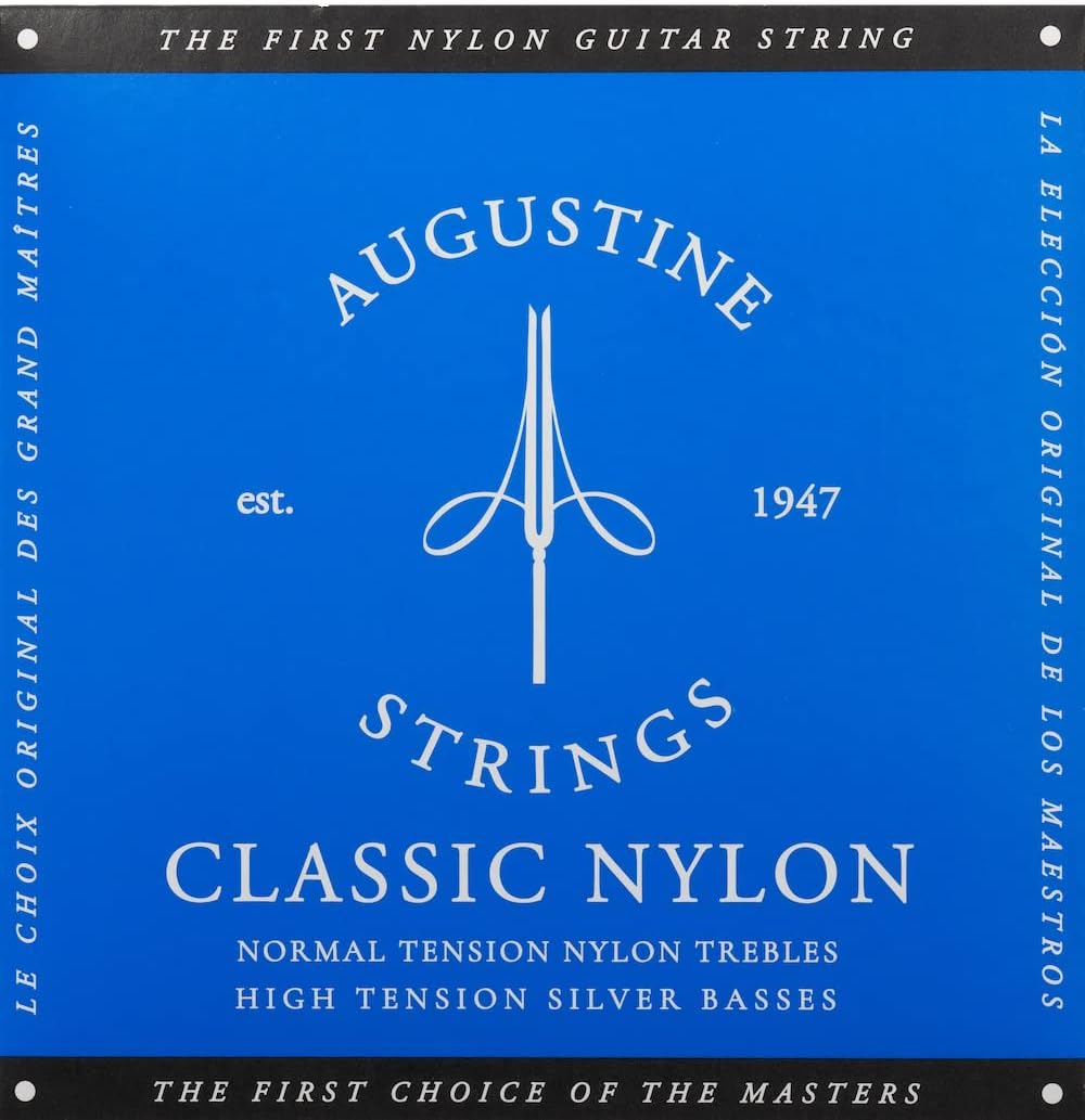 Classic Blue Label Nylon Guitar Strings (Complete Set) for Classical Guitars - Normal Tension Trebles, High Tension Basses - Vintage Sound, Full Tone