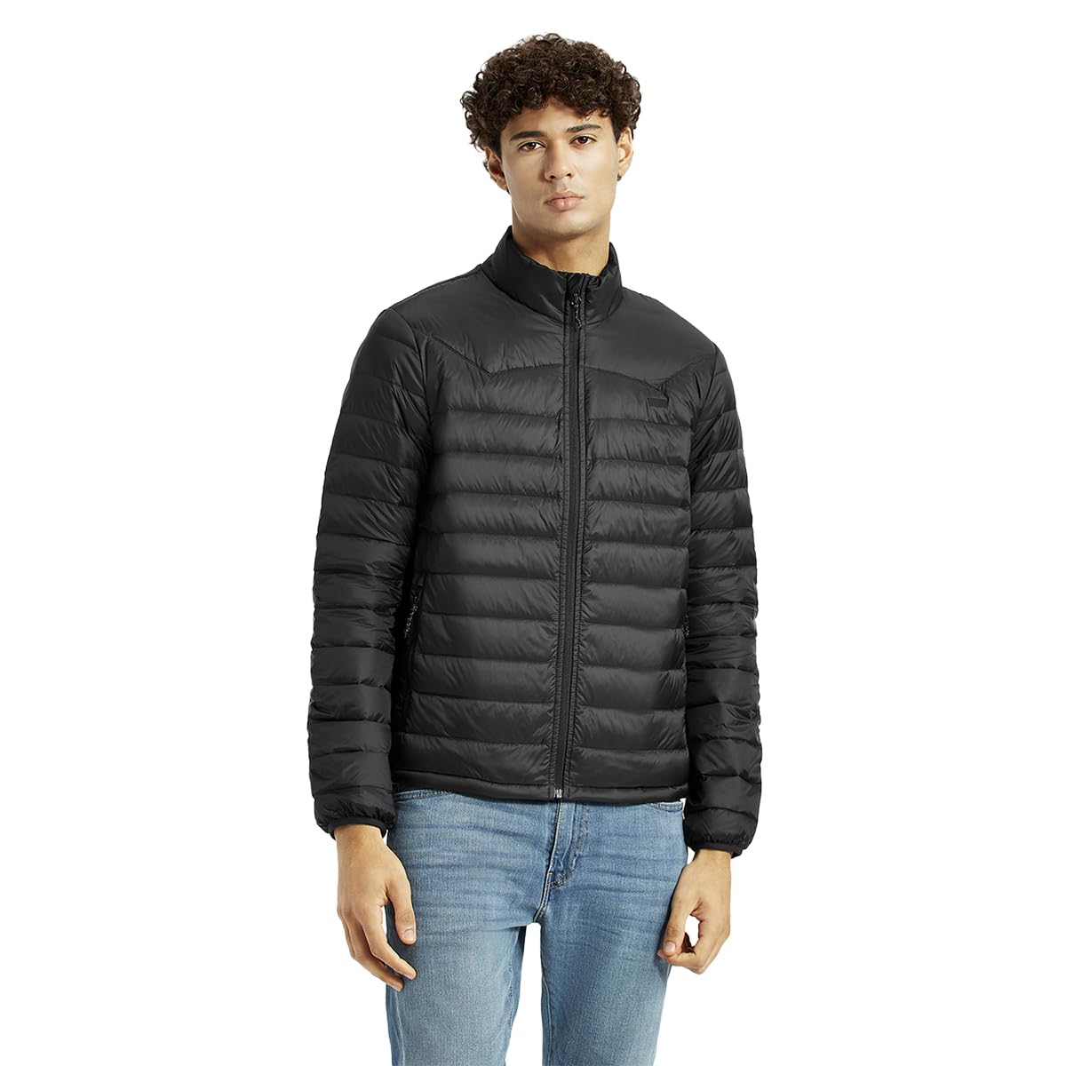Levi's Men's Quilted Black Puffer Jacket in black
