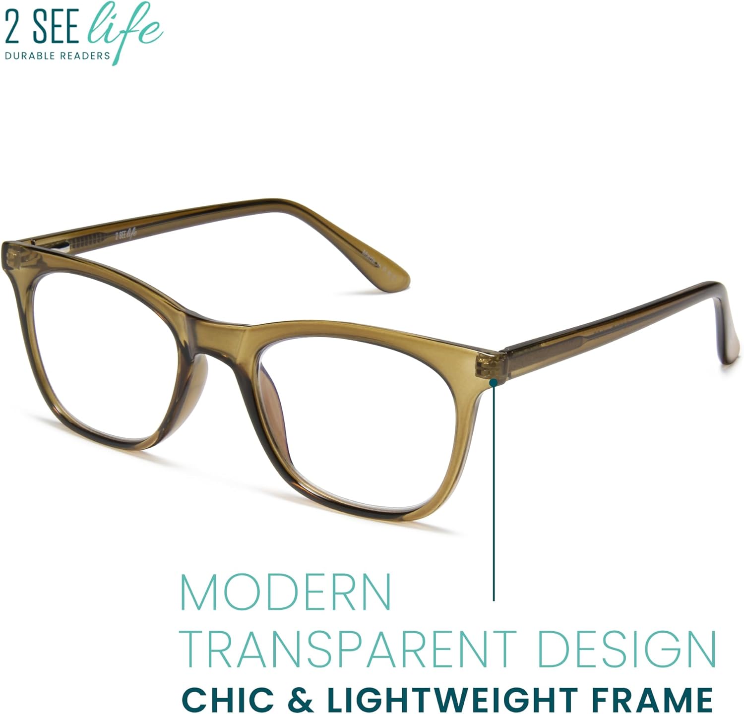2SeeLife Blue Light Reading Glasses for Men & Women – Small-Medium Fit, Sturdy Frame, Spring Hinges, Premium Readers, Green, +1.50 - Image 6