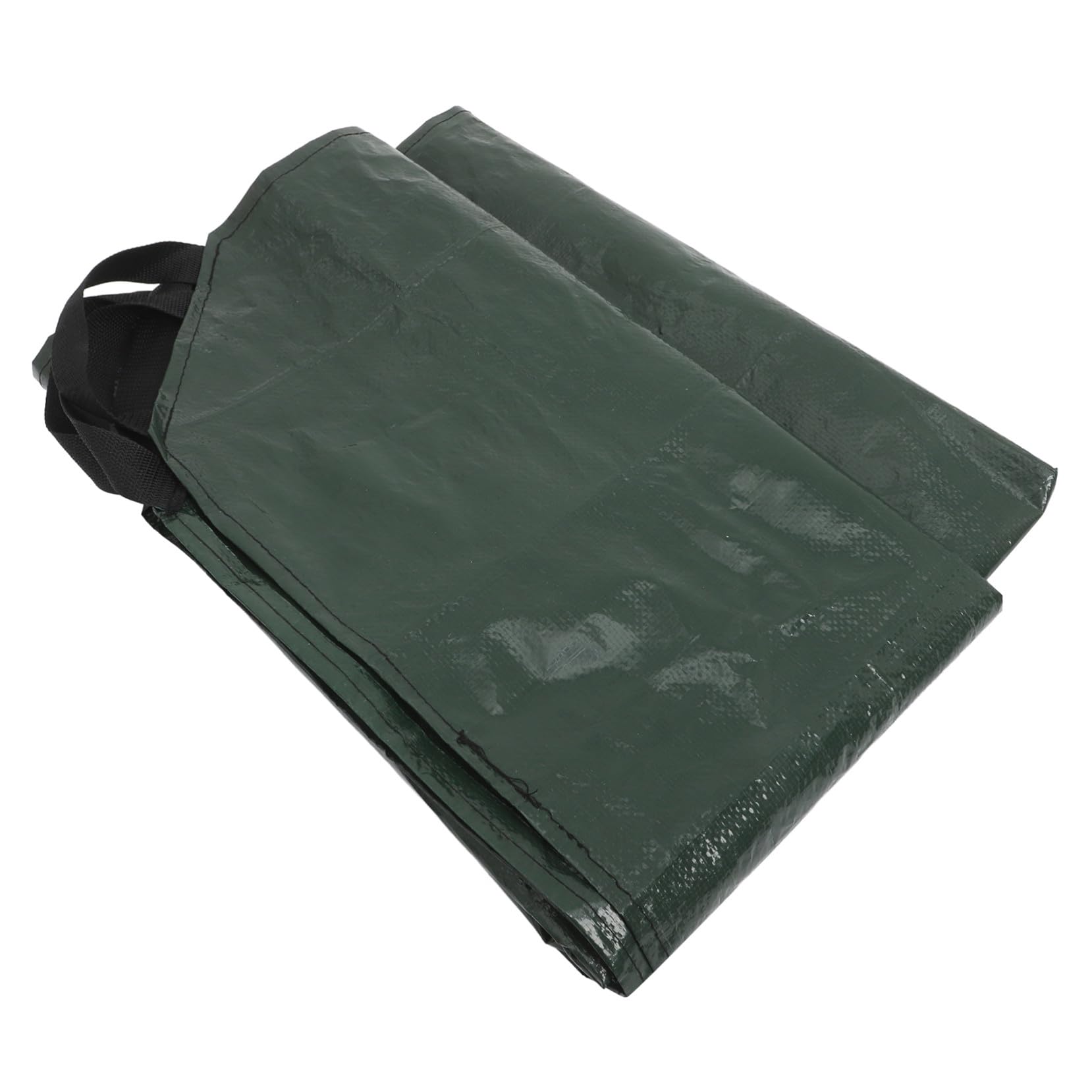 Paquet Grand Format de Ramassage de Feuilles avec Poignées Pliable Pe Vert | Feuilles et Déchets de Jardin, Transport Facile, Usage Cour, Terrasse, Réutilisable, Capacité Élevée