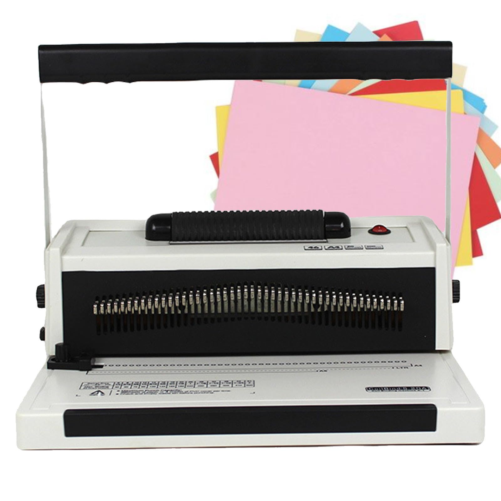 Rilegatrice a Spirale, rilegatrice elettrica a Spirale, Kit per perforatrice a Spirale, 46 perni Regolabili, margine 2,5/4,5/6,5 mm per Rilegatura di quaderni