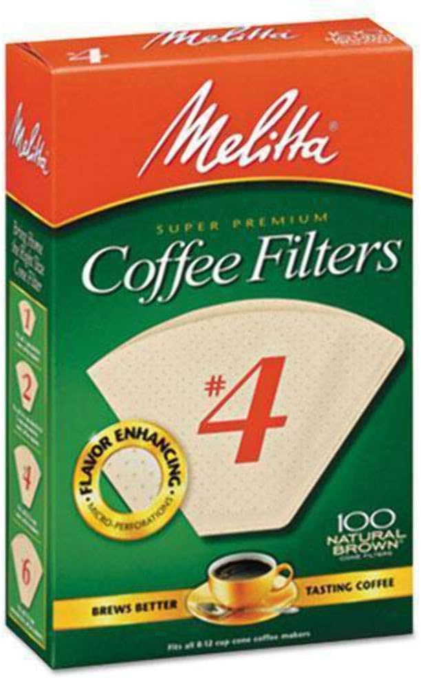 Super Premium No. 4 Coffee Paper Filter, Natural Brown, 100 Count