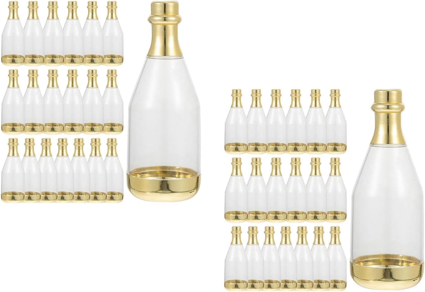LUOZZY 50pcs Mini Champagne Bottle Candy Containers Plastic Favor Jars for Wedding Bridal Baby Shower Birthday Party Decorations
