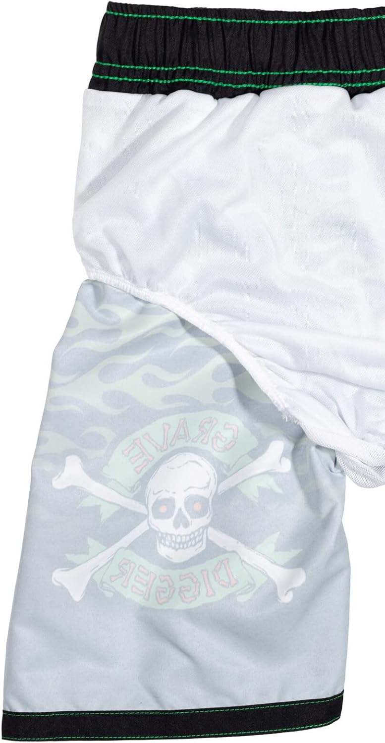 Vista 7 de Monster Jam Megalodon El Toro Loco Grave Digger - Conjunto de traje de baño y protector de erupción para niños pequeños