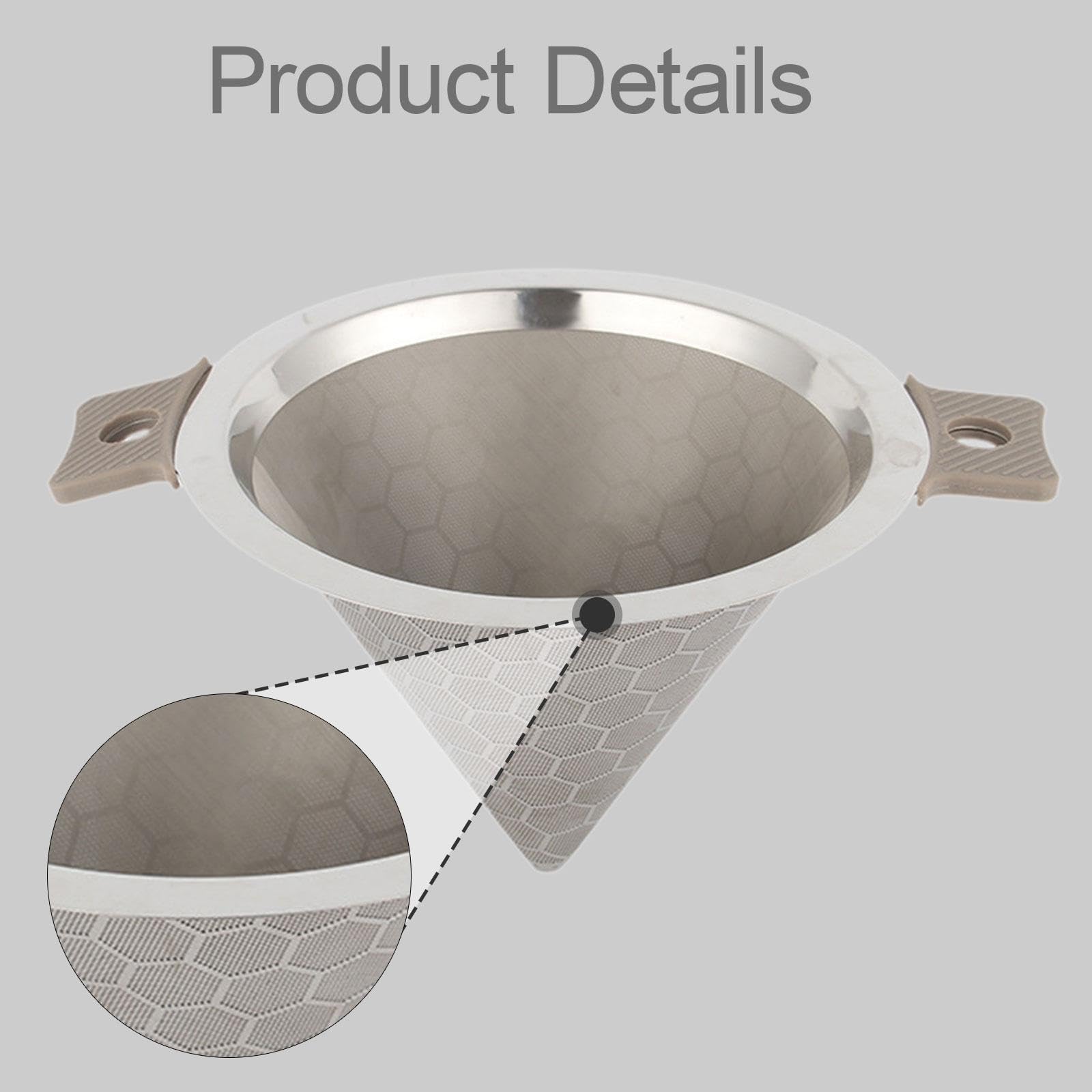 Feinmaschiger Pour Over Kaffeefilter Aus Edelstahl, Zubehör für Losen Kaffee