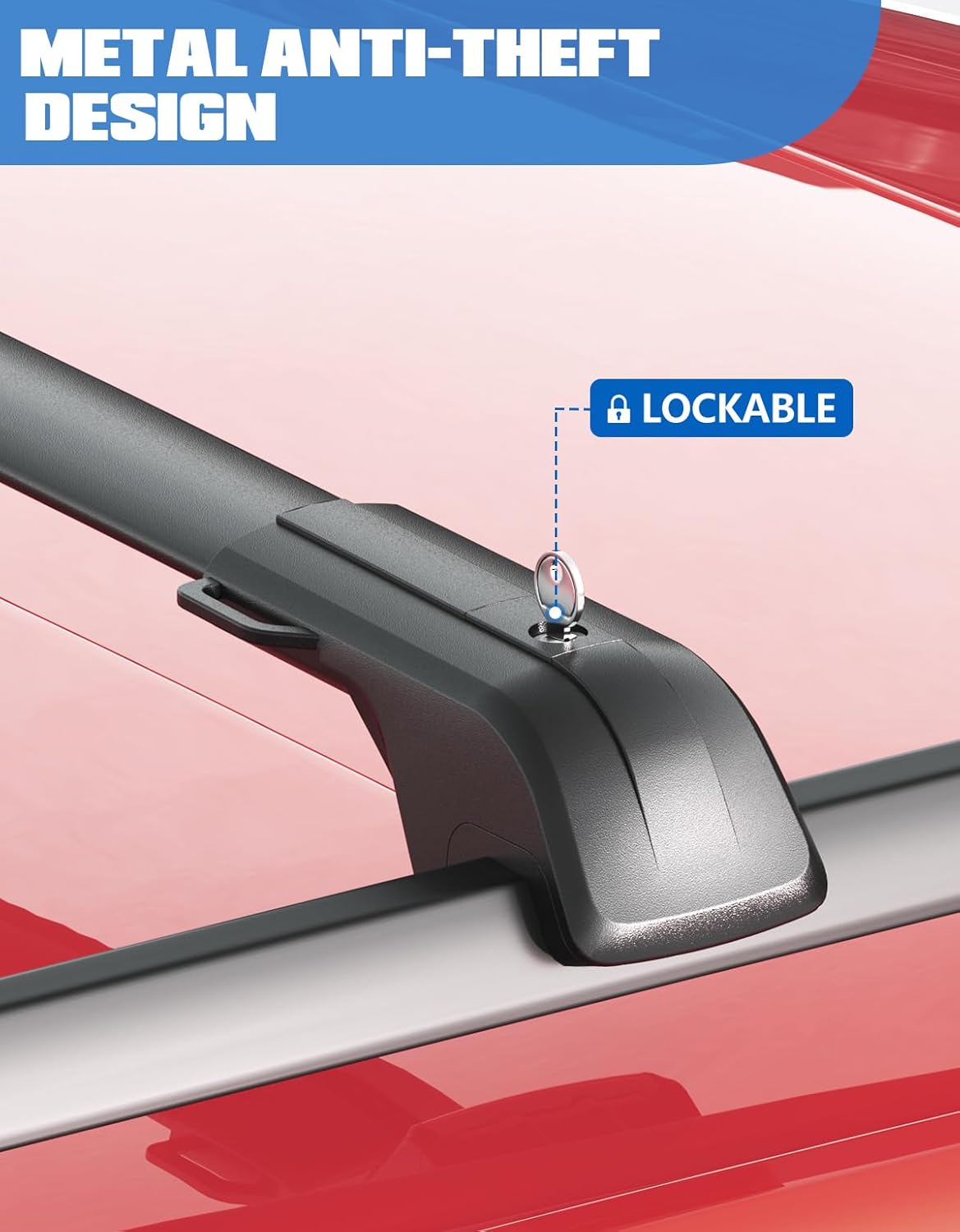 Heavy Duty 330lb Lockable Roof Rack Cross Bars Compatible with Toyota 4Runner 2010-2024 (with Factory Side Rails), Aluminum Roof Rails Crossbars Black Rooftop Cargo Luggage